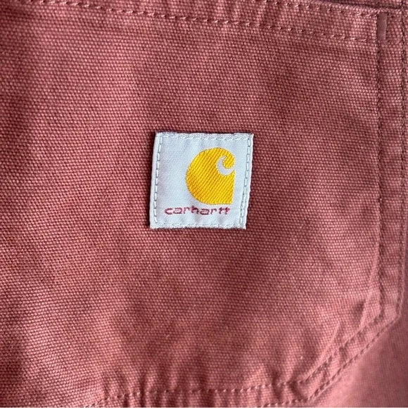 Carhartt NWT Women’s XS Rugged Flex Loose Fit Canvas Bib Overalls Maroon *NOTE - Picture 3 of 13